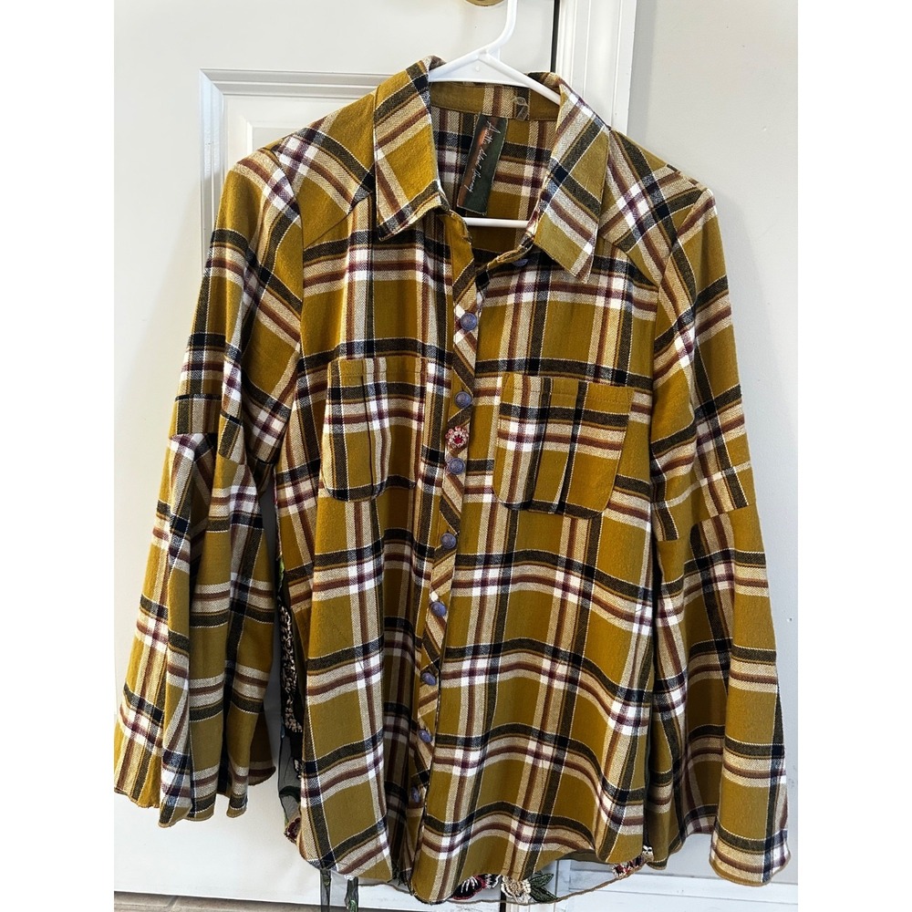 Aratta Silent Journey embroidered flannel shirt, flared sleeves - Picture 2 of 9